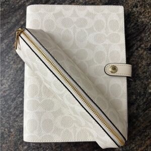 Coach Notebook Signature White Canvas & matching white pencil case bundle!!! NWT